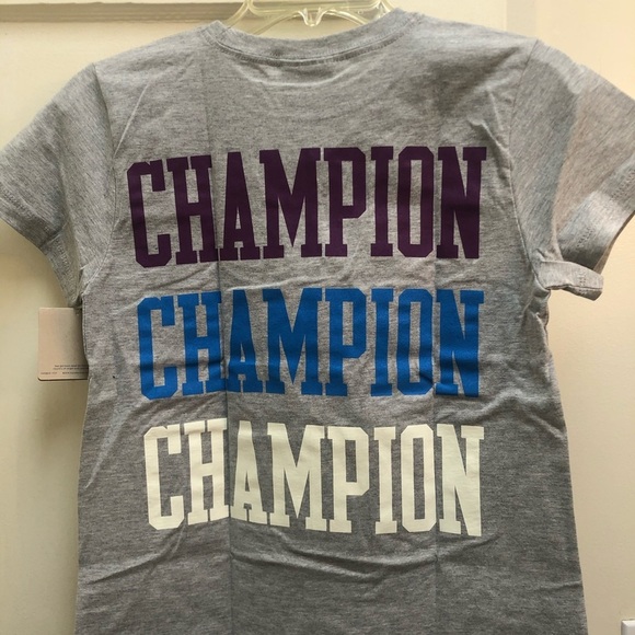 NWT CHAMPION GRAY LOGO TEE - Picture 1 of 4